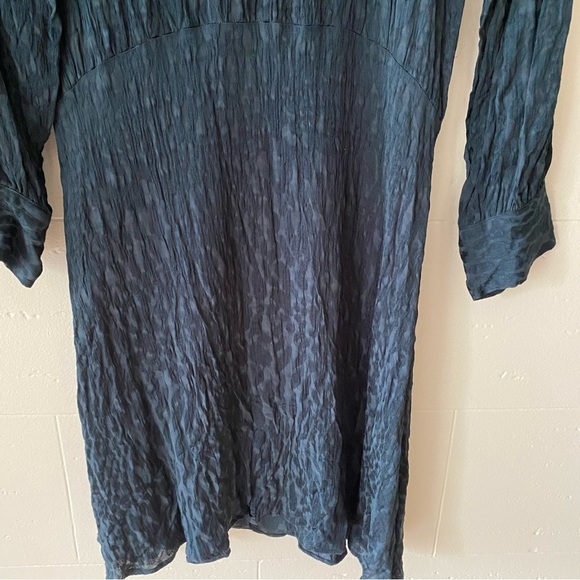 Zara Leopard Print Crinkle Long Sleeve Dress - Picture 6 of 7